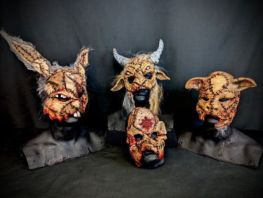 4 Pack Masks- Bunny, Pig, Goat & Killer